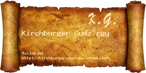 Kirchburger György névjegykártya